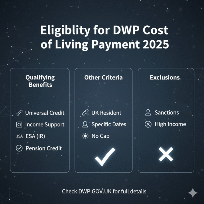 dwp cost of living payment 2025