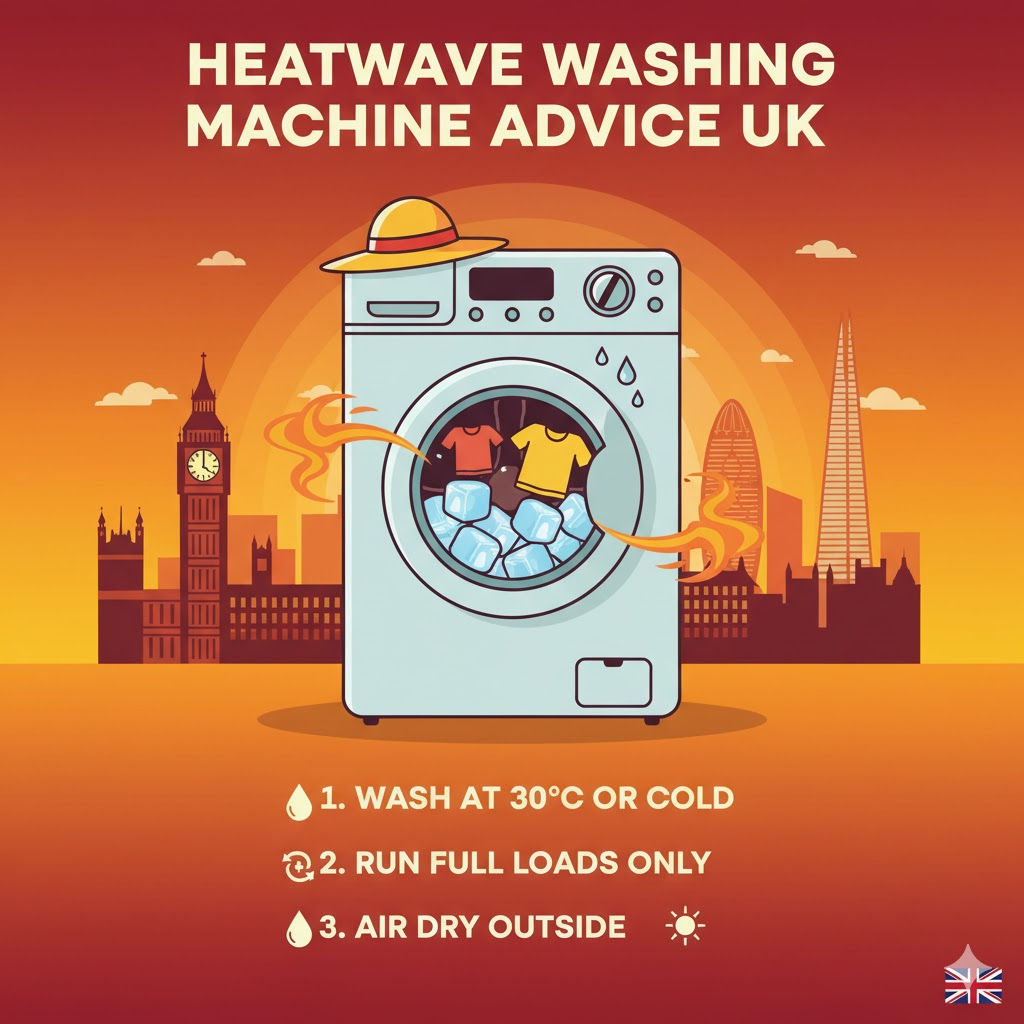 heatwave washing machine advice uk