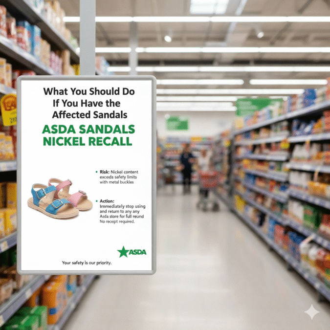 asda sandals nickel recall