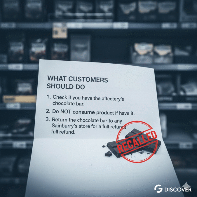 sainsbury's recalls chocolate bar