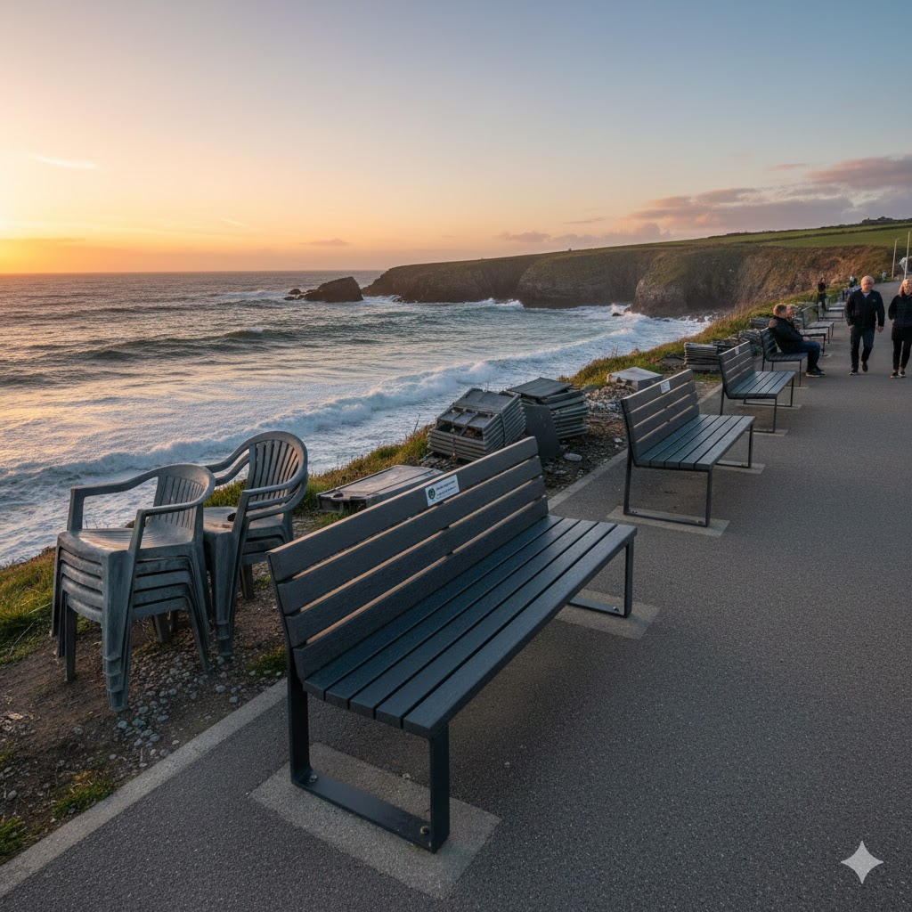Kilkee Benches Replaced Plastic: Locals React to the Controversial Seafront Upgrade