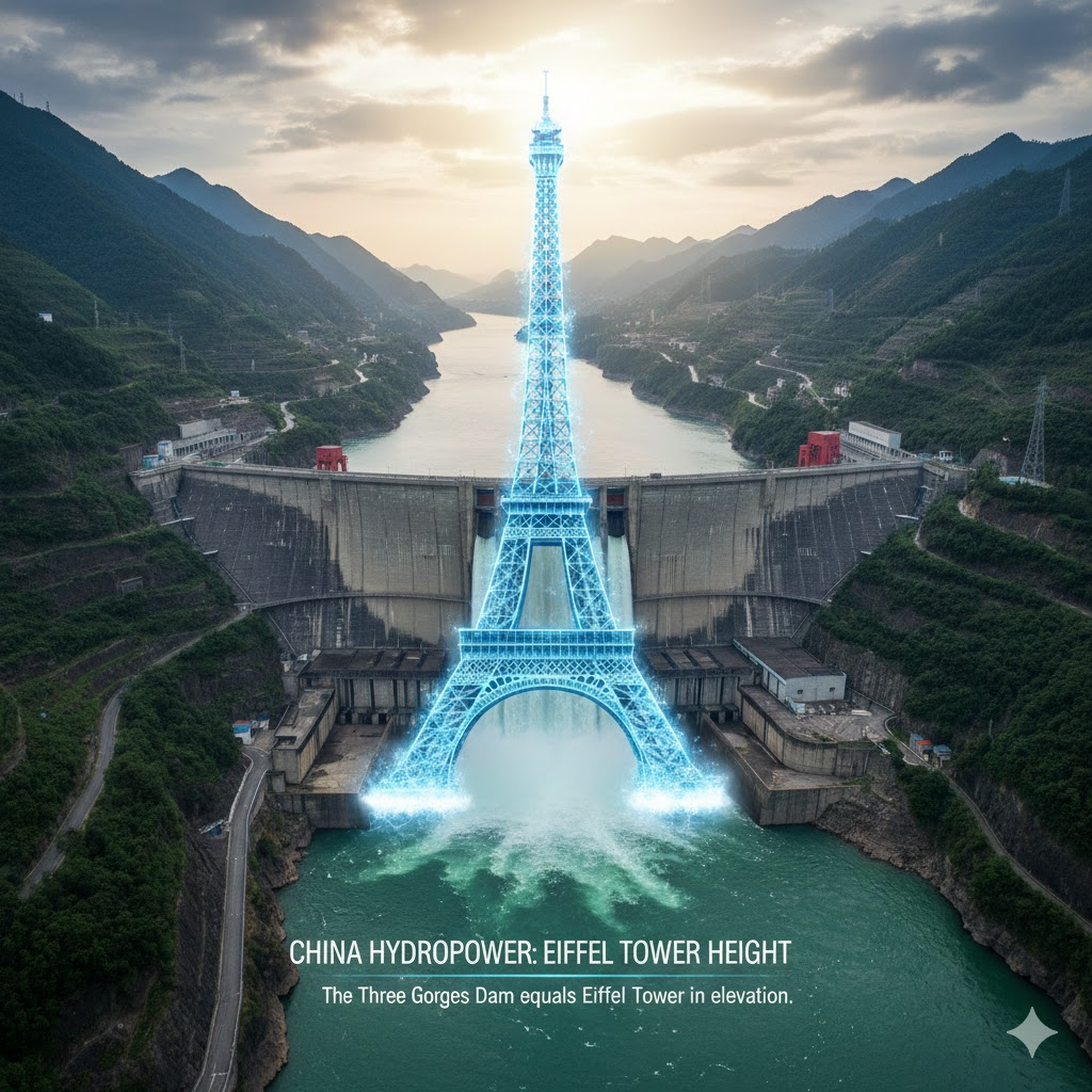 china hydropower eiffel tower height