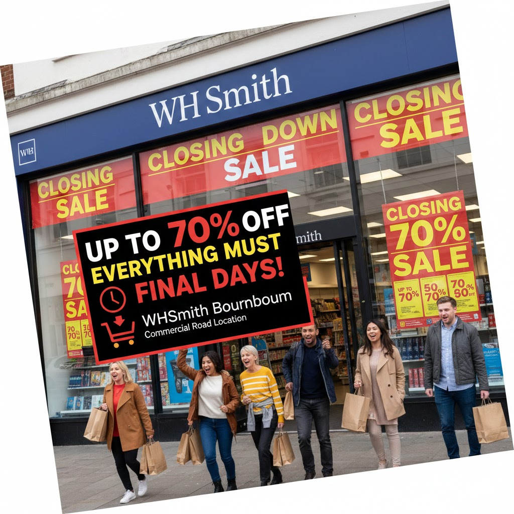 wh smith bournemouth closing sale