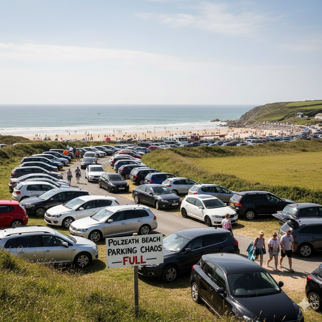polzeath beach parking chaos